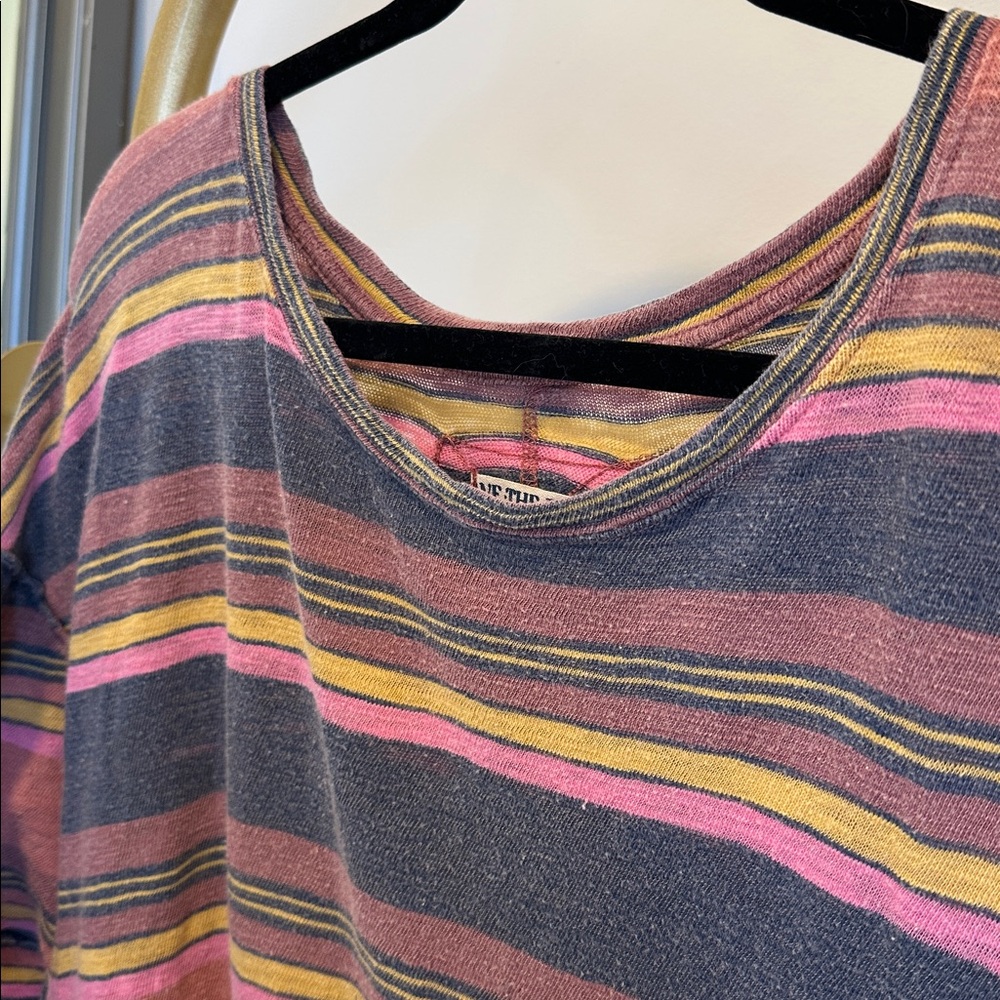 FREE PEOPLE we the free striped pink oversized top (size medium) ✨ - Picture 3 of 8